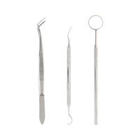 MEDDZONE INSTRUMENT A-5084 Set Instrumen Bedah Gigi Esensial Model Baru Manual Pegangan Cermin Gigi Bahan Stainless Steel