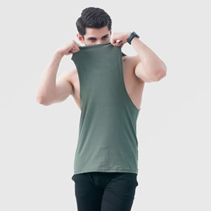 Usine Pas Cher Logo Personnalisé Muscle Fit Débardeurs Sans Manches Entraînement 100% Coton Débardeur pour Hommes Respirant Confortable - Product Image 3