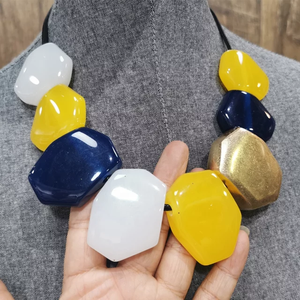 Cuentas de resina multicolor de gran tamaño de alta calidad, joyería de mujer de alto pulido, nuevo diseño, collar, pulsera, joyería de moda de lujo - Product Image 6