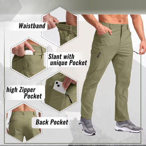 Pantalons softshell pour hommes de qualité supérieure directement en usine vente en gros OEM pantalon de randonnée extérieur imperméable et coupe-vent avec logo personnalisé - Product Image 4