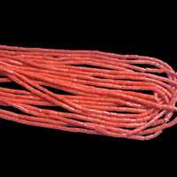 Perles de tuyau de tube de corail italien rouge naturel brin de pierres précieuses lisses pour la fabrication de bijoux prix d'usine de gros prêt à expédier