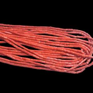 Perles de tuyau de tube de corail italien rouge naturel brin de pierres précieuses lisses pour la fabrication de bijoux prix d'usine de gros prêt à expédier - Product Image 5