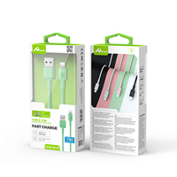Câble de données USB 2M 3A pour iPhone HCB-03-IP câble de téléphone portable de couleur verte