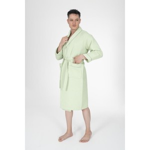 Albornoz/Bata de Baño de la Serie Varol Chaos, 100% Algodón, Cuello Chal, Tejido Waffle Acolchado - Product Image 3