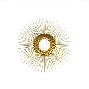 Modern Elegant Round <b>Gold</b> Metal <b>Wall</b> <b>Mirror</b> Handmade with Antique Finish for Home and Hotel Decor at Wholesale Price - Product Image 5
