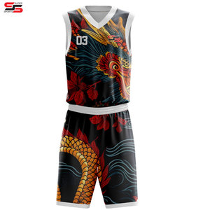 Ensemble d'uniformes de basketball personnalisés, tissu respirant, maillot imprimé, shorts pour les athlètes, les écoles, les événements sportifs, taille plus - Product Image 6
