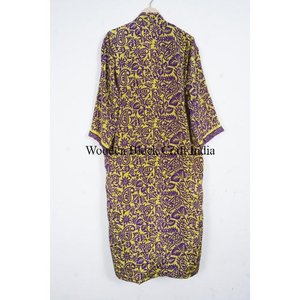 Luxury <b>Silk</b> <b>Kimono</b> Robe Loungewear Gift Boho Festival Daily Wear Sexy Handmade Vintage Sari 3/4 Sleeve Beach Coverup Summer - Product Image 5