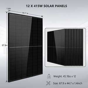 ชุดโซลาร์เซลล์ออฟกริด SunGoldPower 12000W 48VDC 120V/240V แบตเตอรี่ลิเธียม 20.48KWH แผงโซลาร์เซลล์แบบแยกส่วน 12 แผง 415 วัตต์ - Product Image 6