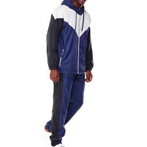 Conjunto Deportivo de Chaqueta Cortavientos Transpirable de Nailon de 2 Piezas y Pantalones Deportivos para Hombre con Logotipo Personalizado - Product Image 2