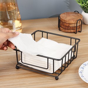 Servilletero Moderno Cuadrado de Hierro Negro, Duradero y Ligero, Hecho a Mano, Personalizable, para Restaurantes, Bodas, Uso Doméstico, Comercial al por Mayor - Product Image 1