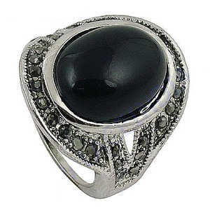 Anillo de Moda de Ónice Negro para Mujer en Plata 925 - Product Image 1