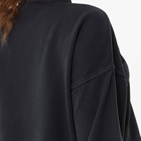 Sudadera de punto bordada con media cremallera y cuello redondo para mujer, transpirable, de forro polar, informal, de ajuste holgado, manga larga, para otoño e invierno