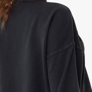 Jersey de lana transpirable de punto bordado con cuello redondo y media cremallera para mujer, sudadera informal holgada de manga larga, Top de primavera - Product Image 4