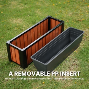 Grands pots de fleurs et jardinières en bois rectangulaires pour l'extérieur Boîtes de lit de jardin décoratives Meubles pour serre de balcon - Product Image 6