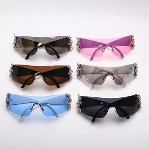 High-Grade Luxury Designer Diamond <b>Sunglasses</b> for Women Blue and Black Frame Wholesale Supply Available for Export - Product Image 4