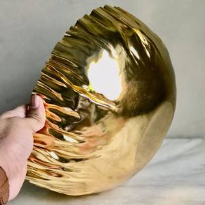 Cuenco dorado galvanizado con diseños curvos, cuenco de fruta de alta calidad, decoración para tu hogar - Product Image 4