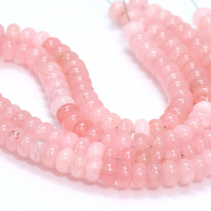 Hermosas Cuentas de Cuarzo Rosa Musgo en Forma de Rondelle, Cuentas de Piedras Preciosas de Cuarzo Rosa Lisas de 7-8 mm, Cuentas de Calidad AAA - Product Image 4