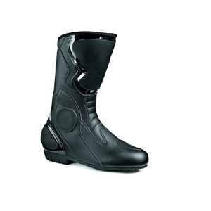 Botas de moto transpirables con cremallera de cuero estampado con logotipo personalizado de la mejor calidad, botas de invierno hasta la rodilla impermeables planas - Product Image 4