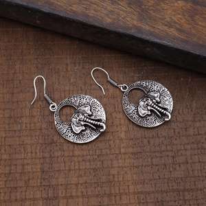 Popular elefante diseñador 925 plata esterlina moda aro colgante pendientes Tribal joyería para mujeres hecho a mano chapado en oro - Product Image 5