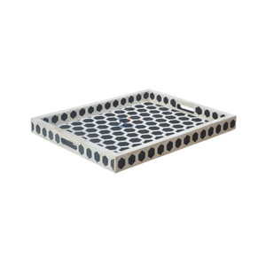 Bandeja de servicio cuadrada personalizada con incrustaciones de hueso hechas a mano para decoración del hogar, boda, restaurante, mesa de centro ecológica - Product Image 2