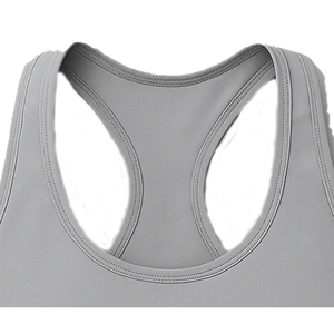 Soutien-gorge de sport pour femme, simple, uni, à maintien élevé, écologique, respirant, à séchage rapide, sans couture, bretelles réglables, grande taille, spandex/nylon - Product Image 2