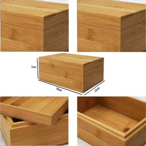 Boîte de rangement Mangowood avec couvercle, boîte de rangement combinée Mangowood, naturelle, non peinte, boîte en bois - Product Image 6