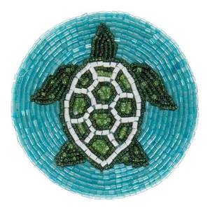 Ethnic Style <b>Beaded</b> <b>Coaster</b> Seed Beads Embroidery Decor Floral Design Seed Beads Embroidery <b>Coaster</b> Table Style - Product Image 1