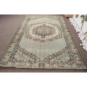Tapis vintage 6,2x8,9 pieds, grand tapis turc, tapis persan en laine beige brun - Product Image 1