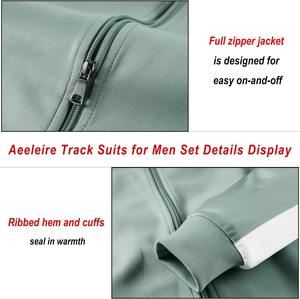 Última llegada personalizada de los hombres de manga raglán completa de ajuste Regular bordado 3D personalizado chaqueta y pantalón de los hombres conjuntos de chándal - Product Image 5