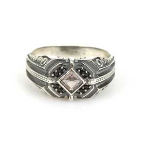 Anillo Geométrico de Plata de Ley 925 para Hombre, Corte Cuadrado, Piedra Sultanita Turquesa, Certificado IGI, Chapado en Rodio, Joyería Fina, 1.3x1cm - Product Image 4