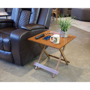 Mesa plegable portátil de bambú sólido de 20 pulgadas, diseño cuadrado para muebles de sala de estar - Product Image 6