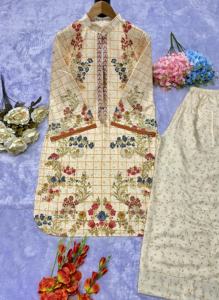 งานปักแฟนซีสไตล์ดั้งเดิม sarara kurta กับ dupatta สำหรับงานปาร์ตี้สวมใส่กับ salwar kameez - Product Image 3