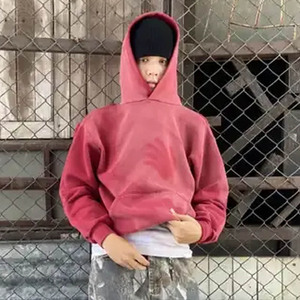 Sweat à capuche Sun-Fade Oversize Fit Épaules tombantes Sweats à capuche Sweat à capuche-Sweats à capuche de style unisexe - Product Image 4