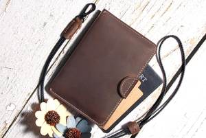 Handmade Genuine Leather <b>Family</b> <b>Passport</b> <b>Wallet</b> with Custom Monogram Button Closure Vintage Style RFID Blocking LFPH-0028 - Product Image 3
