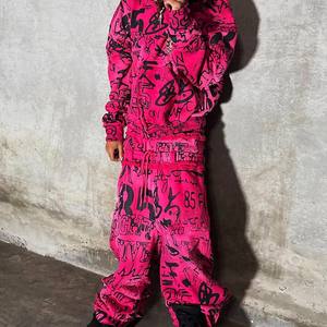 Ensemble de survêtement d'hiver unisexe, vêtements de sport, broderie, 100% coton polaire, tenue de sport, course à pied, entraînement, vente en gros, marque privée - Product Image 5