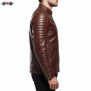 Chaqueta de Invierno de Cuero Vacuno para Hombre, Personalizada, de Alta Calidad, con Cuello Mao, Resistente al Agua, Cortavientos, Transpirable, 100% Genuina - Product Image 3