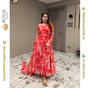 Bellamente diseñador Tubby Organza Con Vestido Impreso Digital Con Fancy Dupatta - Product Image 6