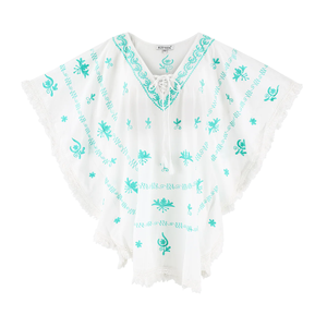 Vestido caftán bordado superventas Seashore Beach Swim Wear con dobladillo con flecos Sexy Resort Cover-up Paisley Pattern a precio - Product Image 4