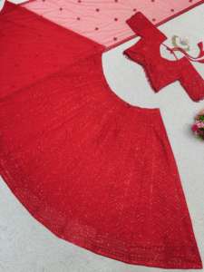 Lehenga choli การออกแบบอินเดียแบบดั้งเดิมที่ทันสมัยล่าสุดสำหรับผู้หญิงที่มีผ้าใบแคนแคนวาส - Product Image 3