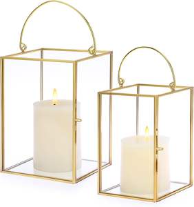 โคมไฟเชิงเทียนโบราณเชิงเทียนที่ทำจากทองเหลืองเชิงเทียนสีทอง - Product Image 1