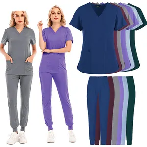 Custom Alta Qualidade Adulto Desgaste Saúde Enfermeira Médica Cuidador Hospital Uniforme Empregada Stripe Uniforme Trabalho Vestido