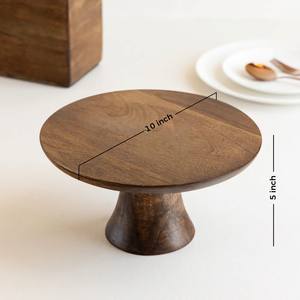 Plato Redondo para Pastel de Madera Hecho a Mano, No Tóxico, Ecológico, Duradero, Ajustable, Ligero, Pintado a Mano, 10x10x5 Pulgadas (LxAnxAl) - Product Image 2