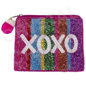 XOXO Pochette à monnaie multicolore personnalisée pour femmes Portefeuille à la mode et beau porte-monnaie perlé personnalisé - Product Image 1