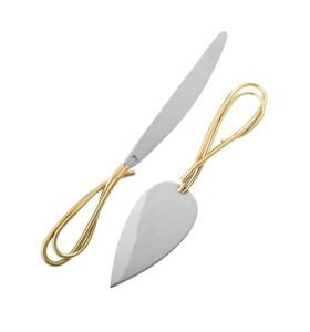 Ensembles de serveur de couteaux à gâteaux en acier inoxydable avec vernis naturel pour les utilisations de restaurant Fabrication d'ensembles de couverts en Inde - Product Image 4