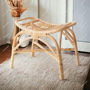 Nouveau design de banc en bois de bambou de style artisan avec mobilier pour enfants pour tabouret de parc ou de patio et console avec incrustation d'os - Product Image 3