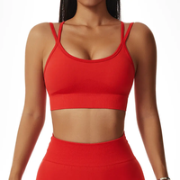 Soutien-gorge de sport léger et respirant sans coutures pour femme, rembourré, pour l'entraînement, le fitness et le yoga, personnalisable, en coton, vente en gros