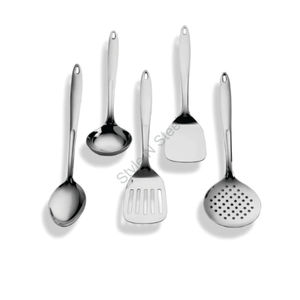 Ensemble d'ustensiles de cuisine classiques en acier inoxydable écologique de qualité supérieure, 5 pièces, avec poignée en plastique Easygrip - Product Image 2