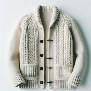 Chaqueta Bomber de Lana Merino de Alta Gama para Invierno, Estilo Himalaya, con Cuello Alto, Calefactable, Transpirable, Resistente al Viento, Ecológica y Vintage - Product Image 4