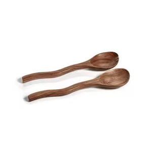 Servidor de ensalada, herramientas de servicio de madera Natural, último aperitivo, diseño de aspecto curvo, mango, accesorios de cocina - Product Image 1