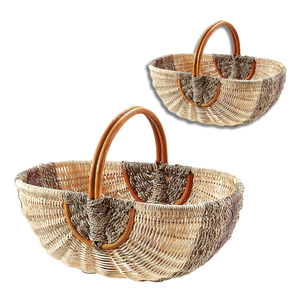 Vente en gros PANIER DE RÉCOLTE EN ROTIN fait main PANIER DE PIQUE-NIQUE du Vietnam avec poignées pour un transport et un stockage faciles - Product Image 1